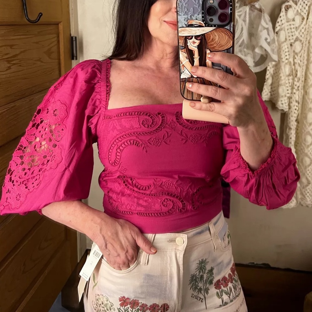 Farm Rio Pink Lace Blouse - Picture 5 of 6